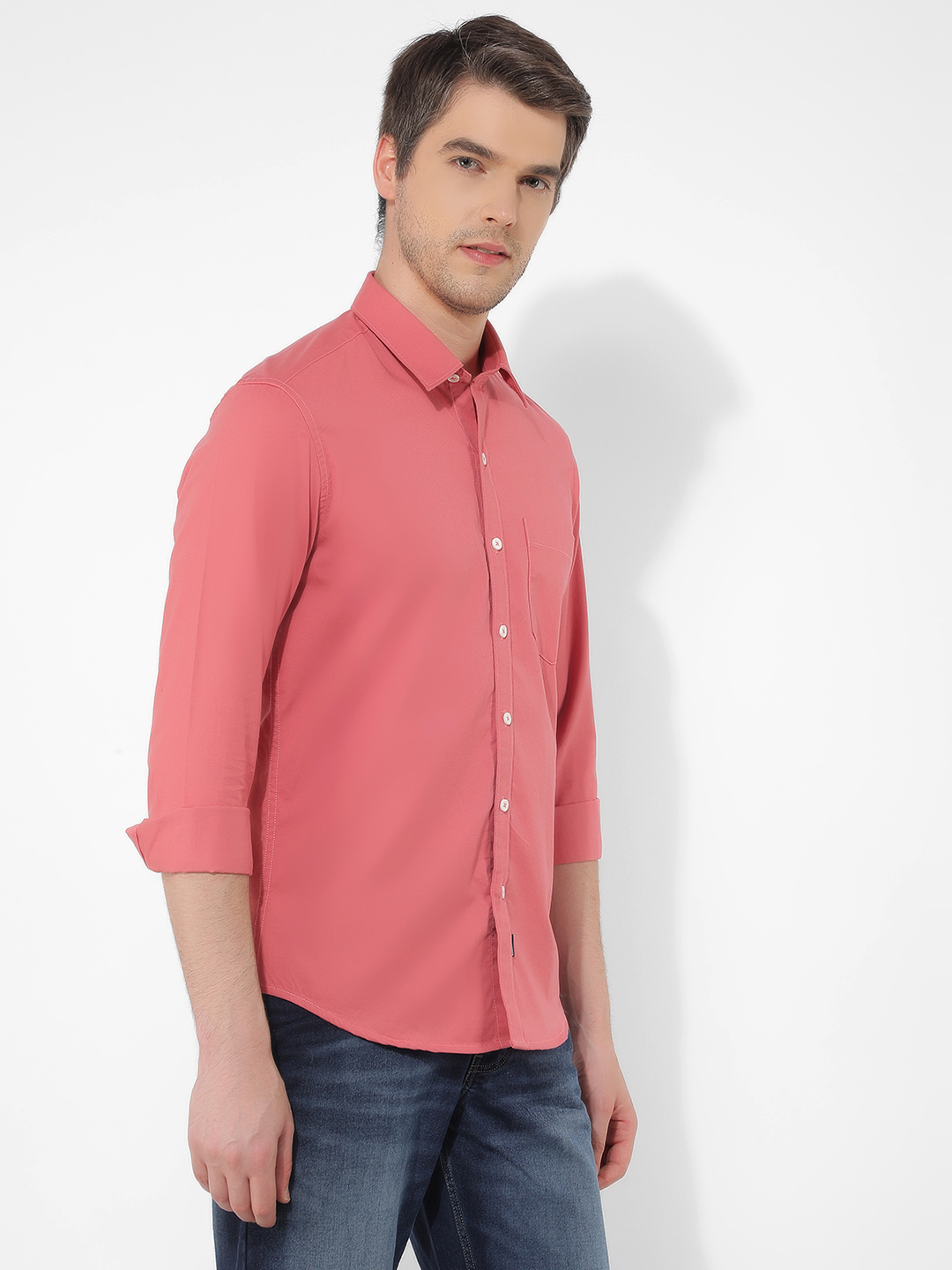 Numero Uno Men Solid Pink Shirt